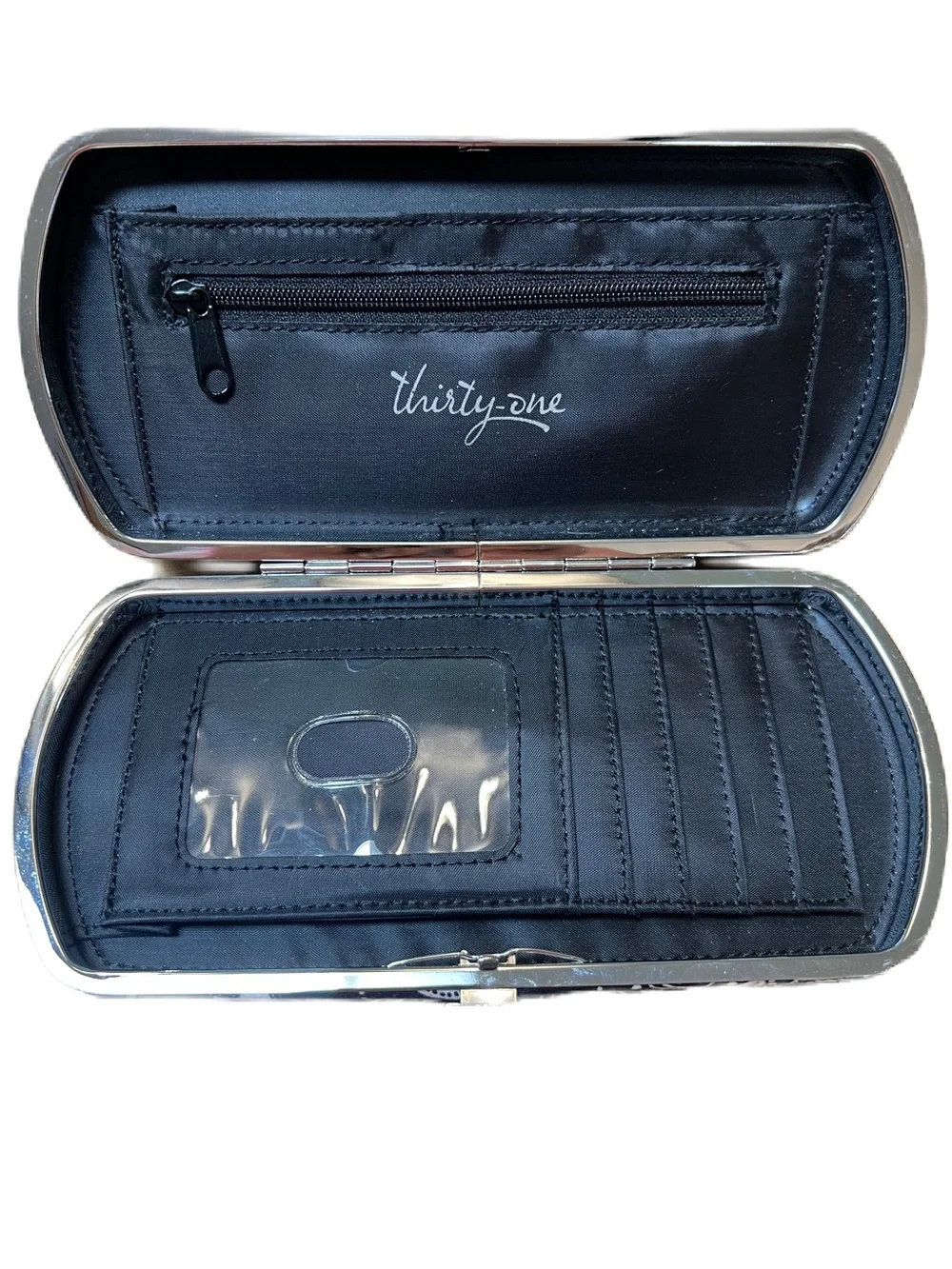 Thirty-One hinged hard-case wallet with Floral Pattern